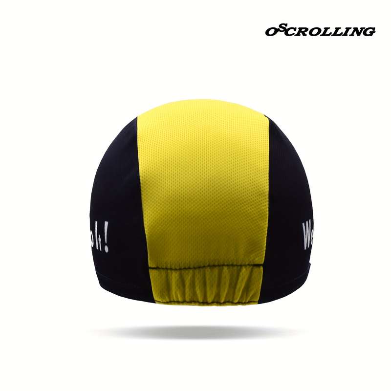 1pc Men'S Yellow Black Cycling Cap Windproof Sun-Protective Soft Shell Outdoor Sports Hat wit