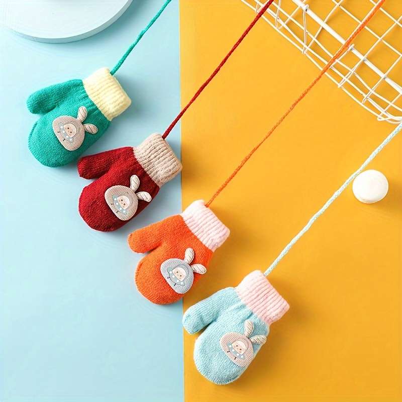 Winter Gloves Color Light Grey Size 0 To 3Y