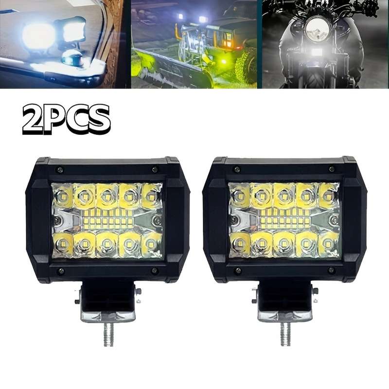 2pcs 10.16cm Automotive LED Work Lights 20LED 60W Universal for CarTruckPickupSUV