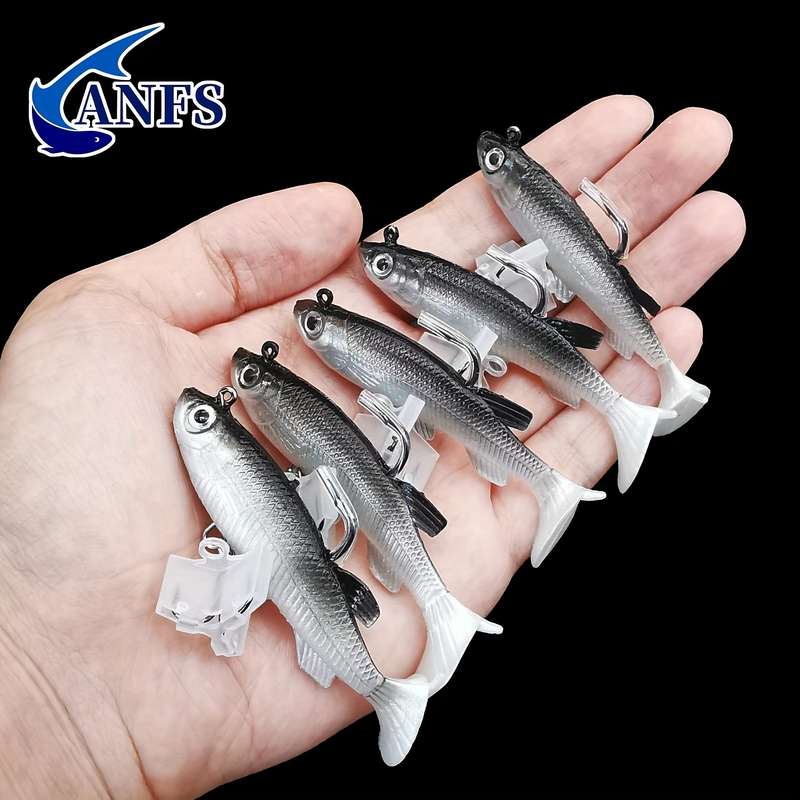 5pcs 8cm Soft Fishing Lure with Cool Hooks Lifelike Artificial Bait for Successful Fishing