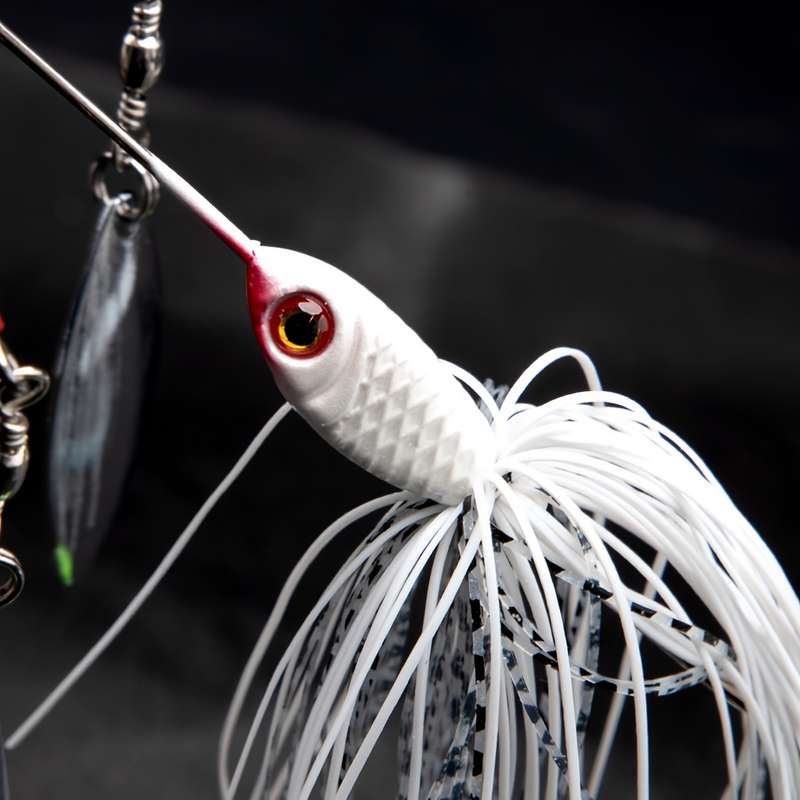 1pc 23g Buzzbait Lure Lead Jig Head Silicone Skirt Rubber Fishing Jigs with Rubber Skirt Lures