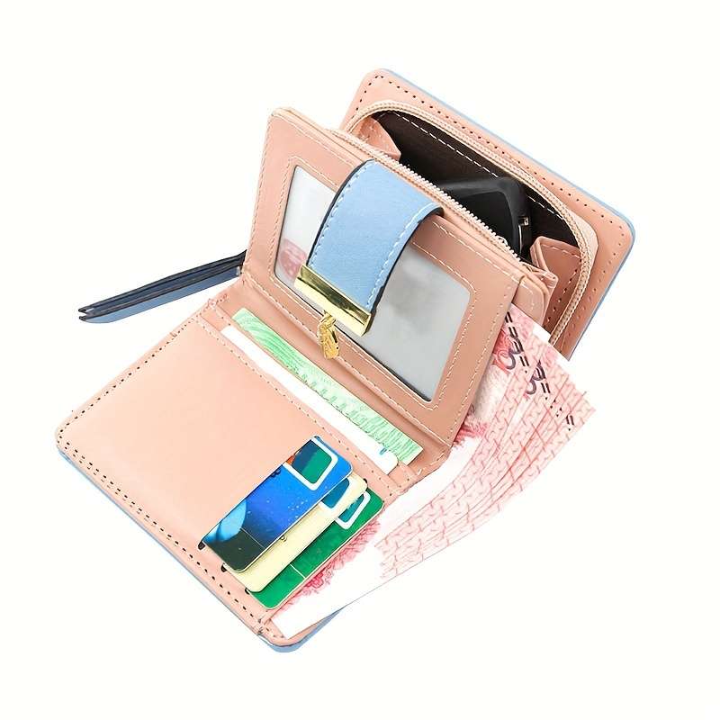 1pc Chic Women's Coin PurseWaterproof Durable PU with Multiple Card Slots Zippered Compartmen