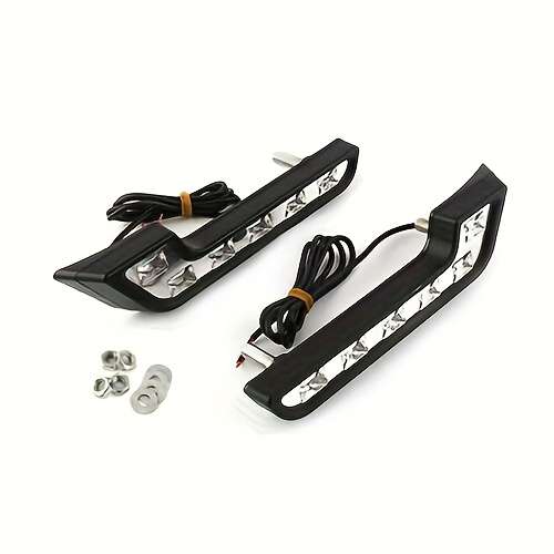 2pcs LED Daytime Running Lights L-Shape Universal Fit Driving Lamp 7-Shape Asymmetr