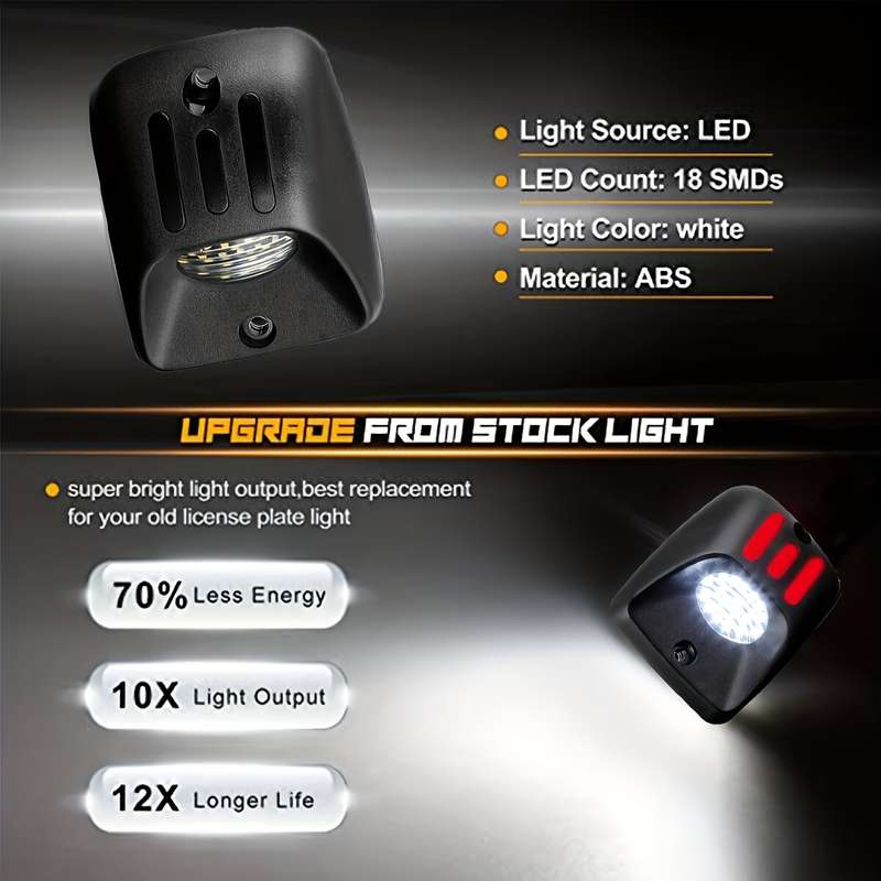 2pcs Suitable for LED License Plate Lights for 12-24V Easy To Install and Portable C