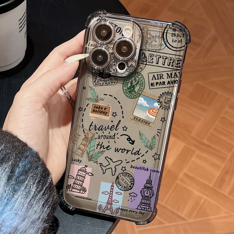 1Pc Transparent Black For iPhone Xr Phone Case Phone Cover