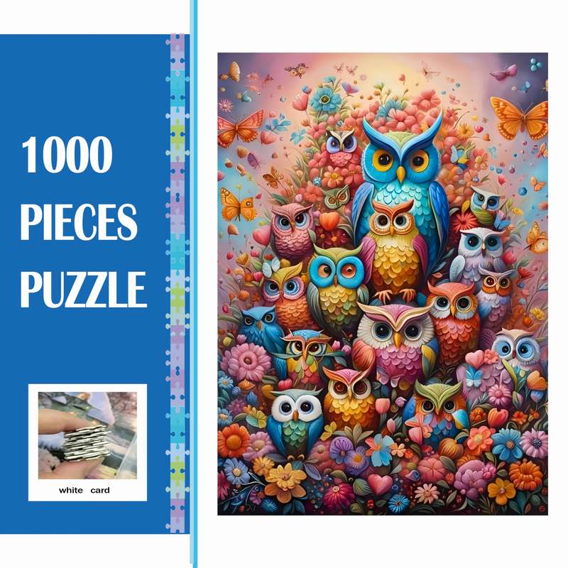 1000pcs Colorful Owl Personalized DIY Puzzle Thick And Durable Seamless Jigsaw Desi