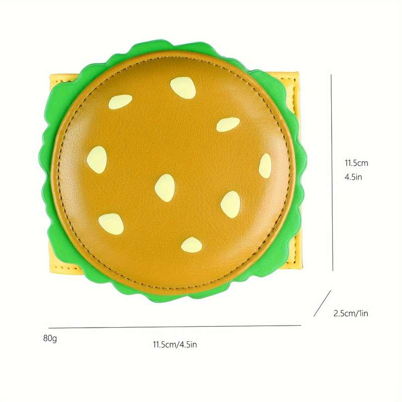1pc Burger Shaped Cute Women'S Wallet Designer Men'S ID Card Holder