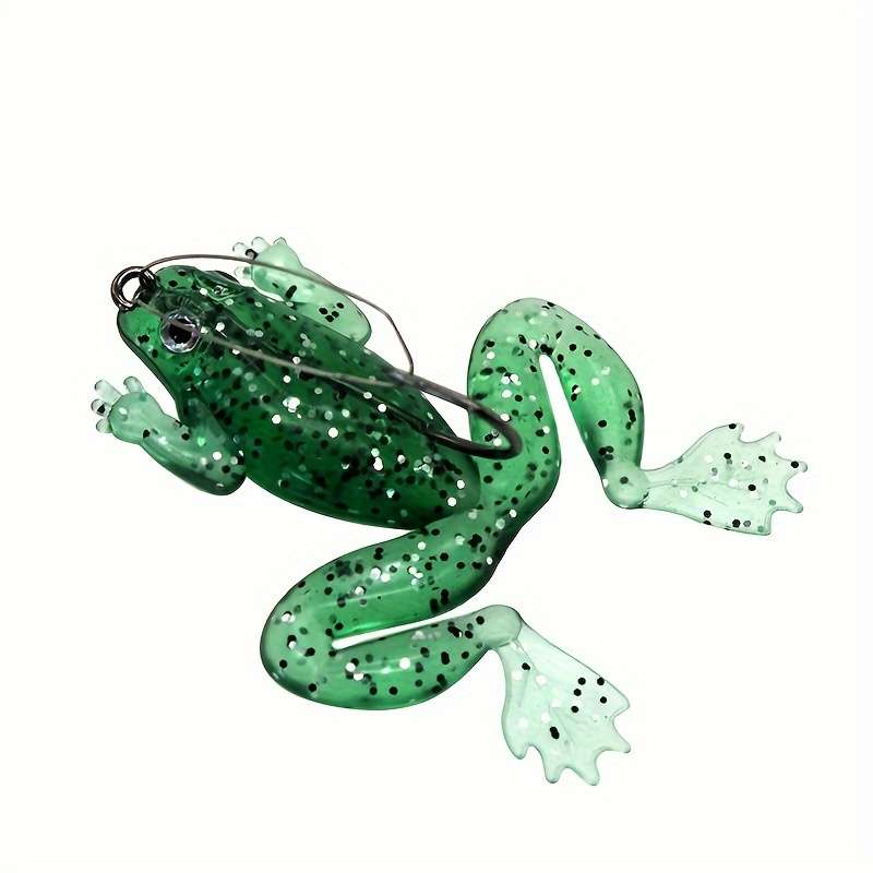 1pc Soft Frog Lure with Weedless Hook Realistic Rubber Swim Bait for Freshwater Saltwater F