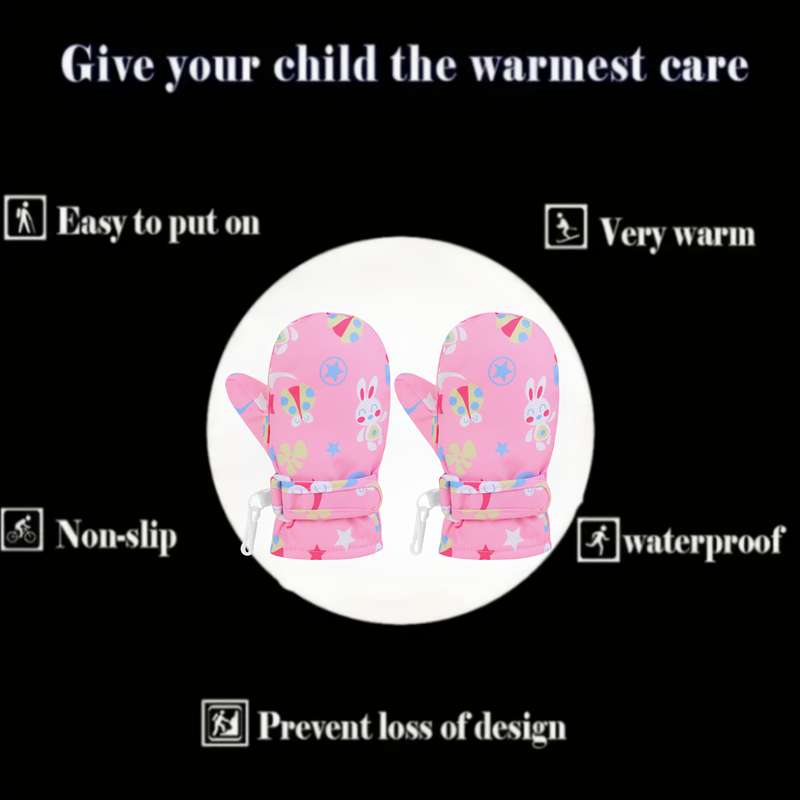 Winter Gloves Color Cute Rabbit Size M Code  2 To 4 Years Old