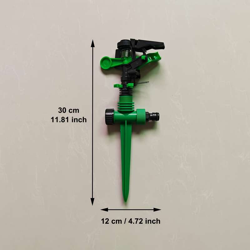 1Pc Green Black High Pressure Sprinkler Set With Long Range Nozzle