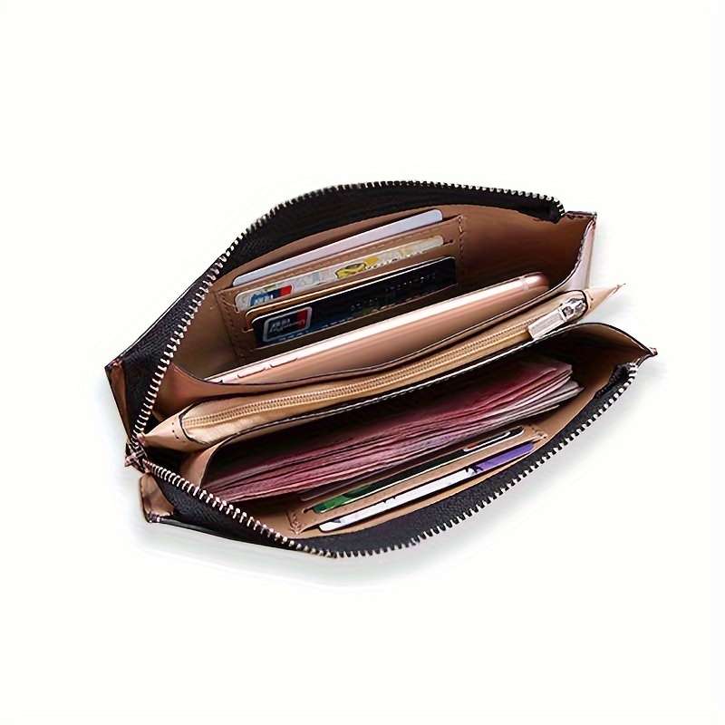 1pc Women's Long Zipper Wallet 2024 New Convenient Clutch Bag with Multiple Card Slots And Large C