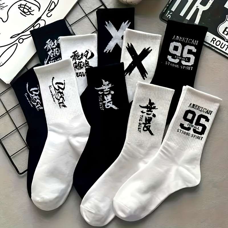 5 Pairs Random Colors One Size High Elastic Socks