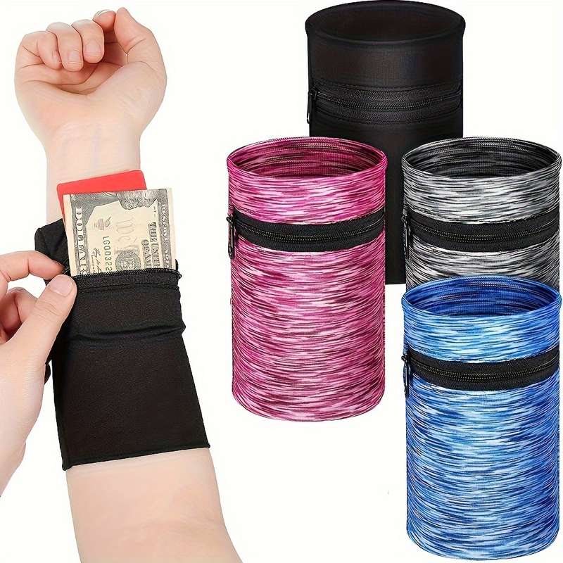 1pc Wrist Wallet With Zipper Breathing Arm Phone Bag Mini Coin Purse For Outdoor Sports And Trave