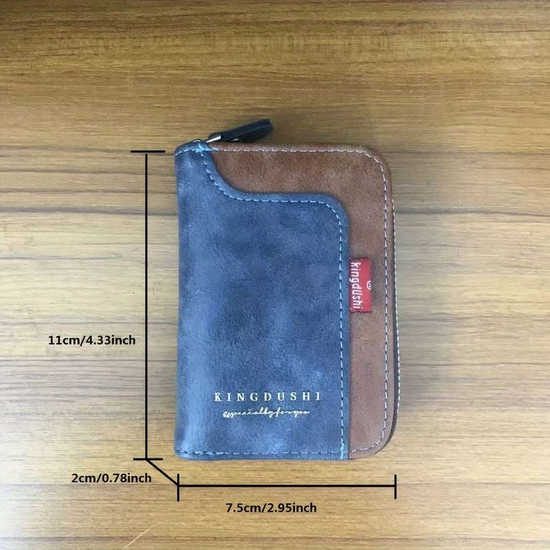 1pcNew retro zipper multi-slot coin change and credit card bag color-matching design classic and dur