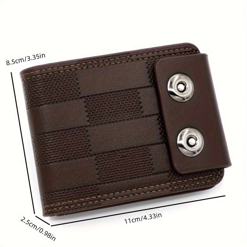 1pc Secure Sleek Men's Compact Wallet with Multiple Card Slots and Dual Magnetic ClosureBlack F