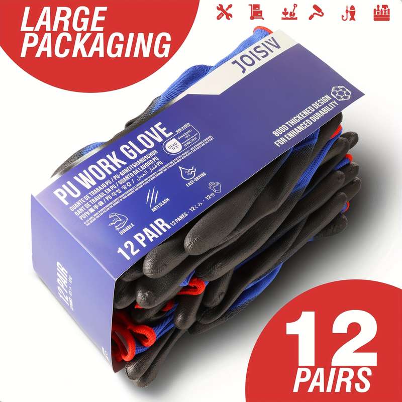 Work Gloves Color Red Size L