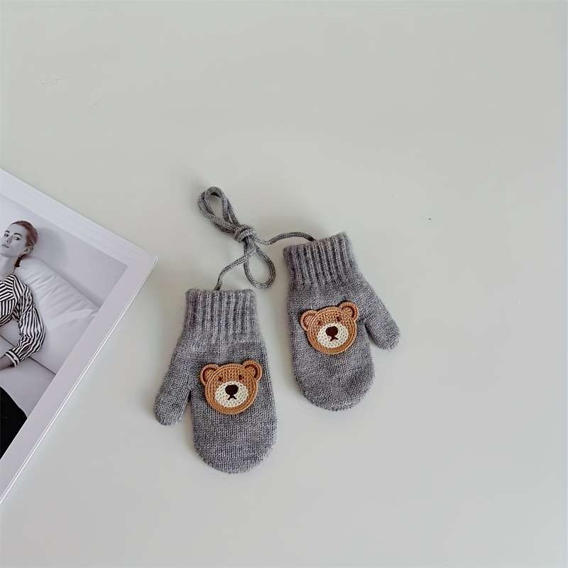 Winter Gloves Color Grey Size 1 To 6 Years Old