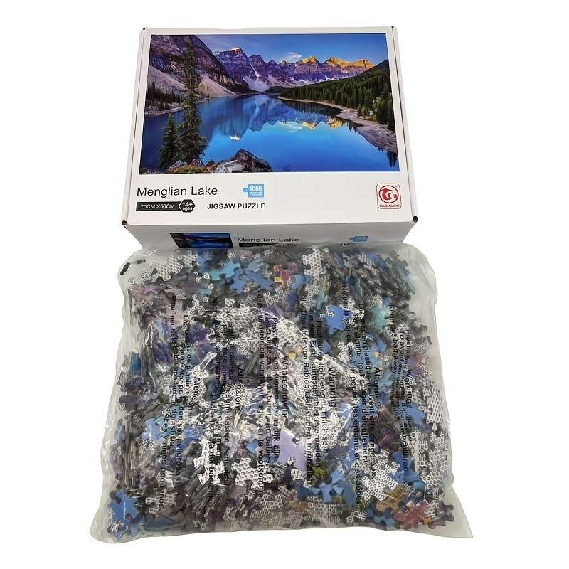 1000pcs Menglian Lake Jigsaw Puzzle 70x50cm Cardboard Rectangle White for Adult Le