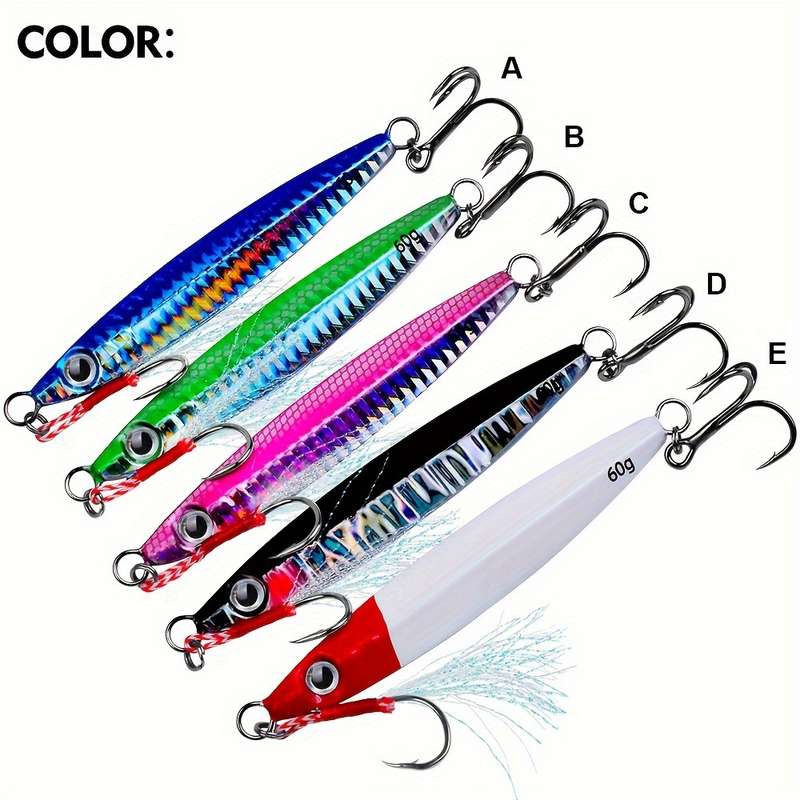 1pc 10g Proberos Saltwater Fishing Jigs Set with Assist Hooks Vertical Speed Jigging Lures for Bas