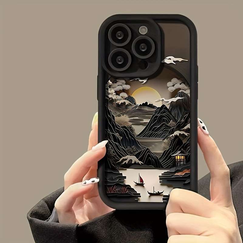 1Pc Black For iPhone 13 Pro Max Phone Case Phone Cover