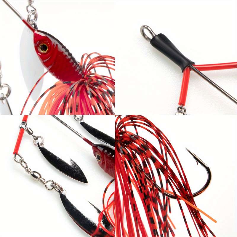 1pc 23g Buzzbait Lure Lead Jig Head Silicone Skirt Rubber Fishing Jigs with Rubber Skirt Lures