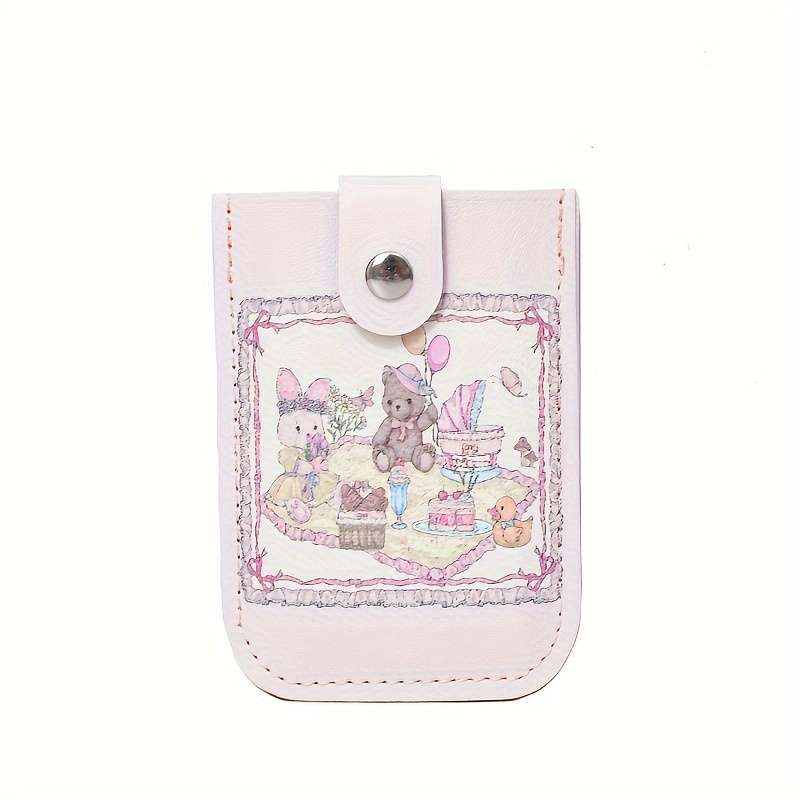1pc Stylish Convenience Cute Cartoon Multi-Card ID Holder Large Capacity Ultra-Thin Anti-Dema