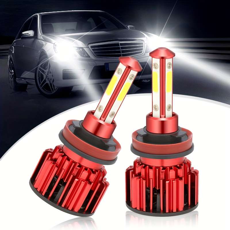 2pcs 9006-HB4 LED Car Headlights High Beam 6000K White Light Durable Aluminum All