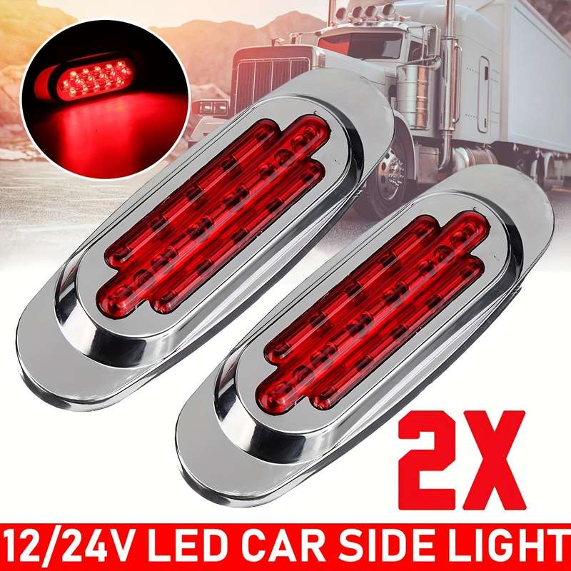 2pcs LED Car Side Marker Lights 16LED 12-24V Universal Position Side Lights for Truc