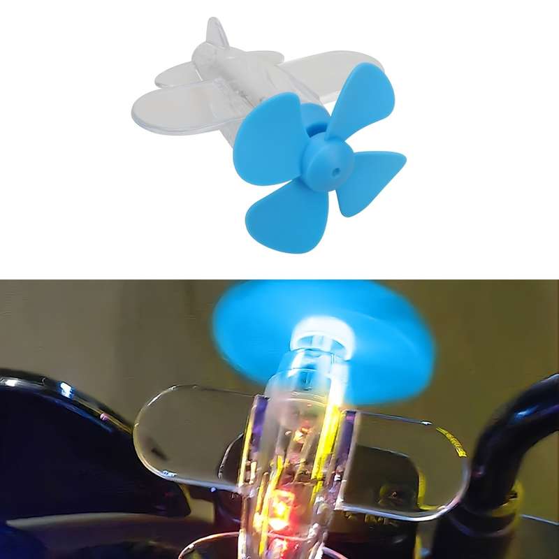 1pc LED Propeller Car Light Fit Blue & Red Neon Airplane-Inspired Design High B