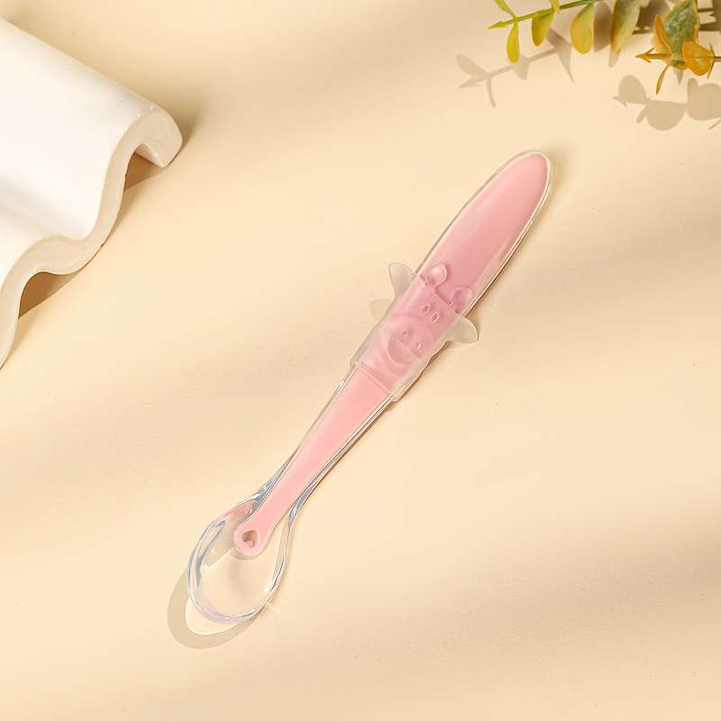 1pc Soft Silicone Youngsters Feeding Spoon Gentle Safe for Youngsters Youngsters Dust-Pro