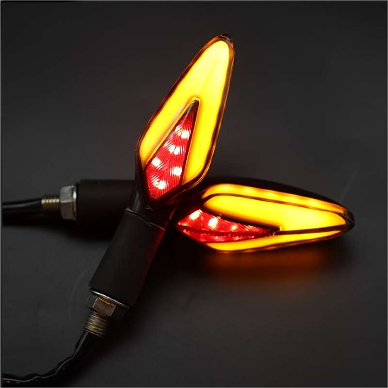 2pcs LED Motorcycle Turn Signal Lights 12V 8mm Daytime Running Lights for Motor Vehi