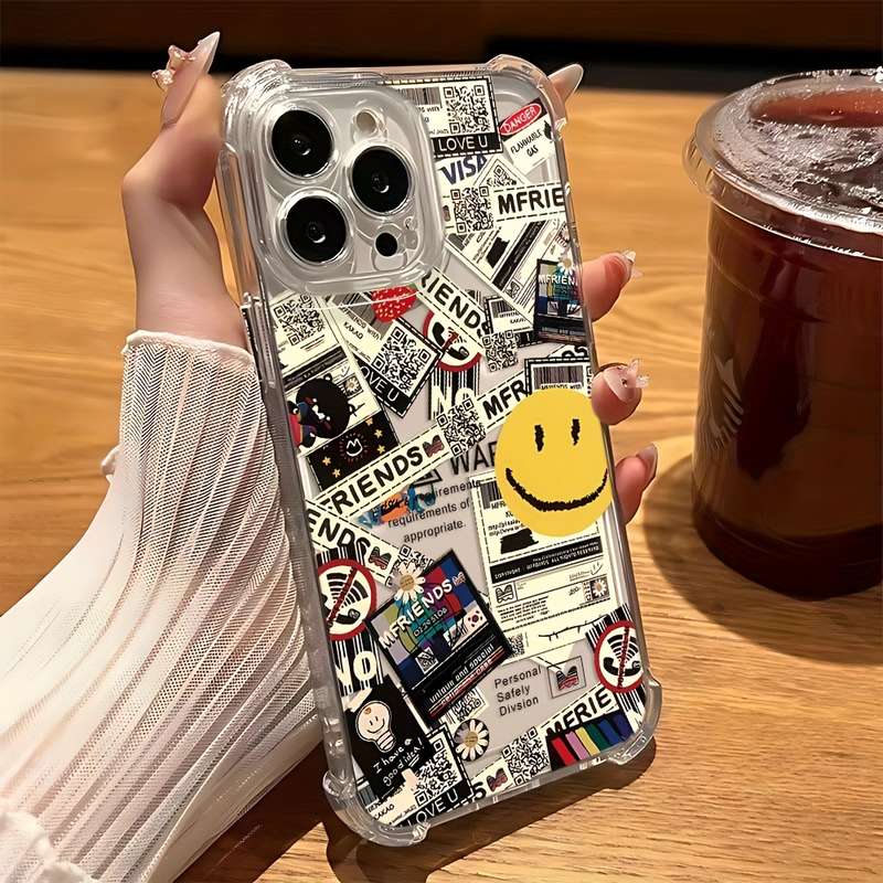 1Pc Mixed Color  For iPhone 7 Plus 8 Plus Graffiti Label Phone Case