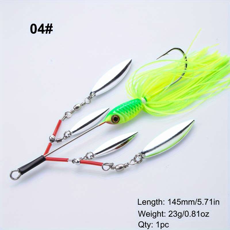 1pc 23g Buzzbait Lure Lead Jig Head Silicone Skirt Rubber Fishing Jigs with Rubber Skirt Lures