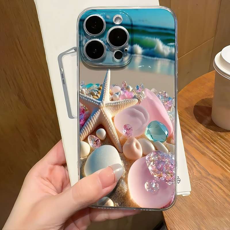 1Pc Mixed Color  For iPhone 15 Pentagram Pattern Phone Case