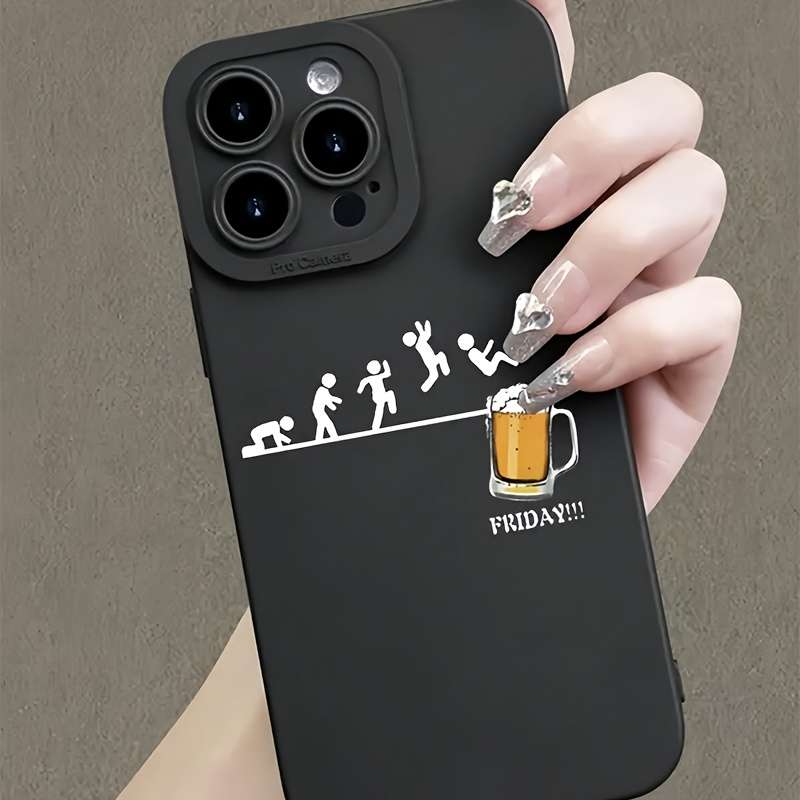1Pc Black For iPhone 16 Pro Phone Case Phone Cover