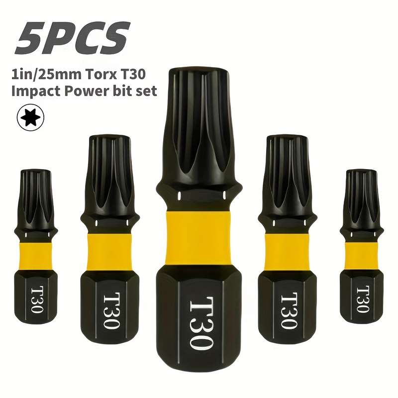 Screwdriver Bit Tool Set Model 25Mm T30 Quantity 5Pcs