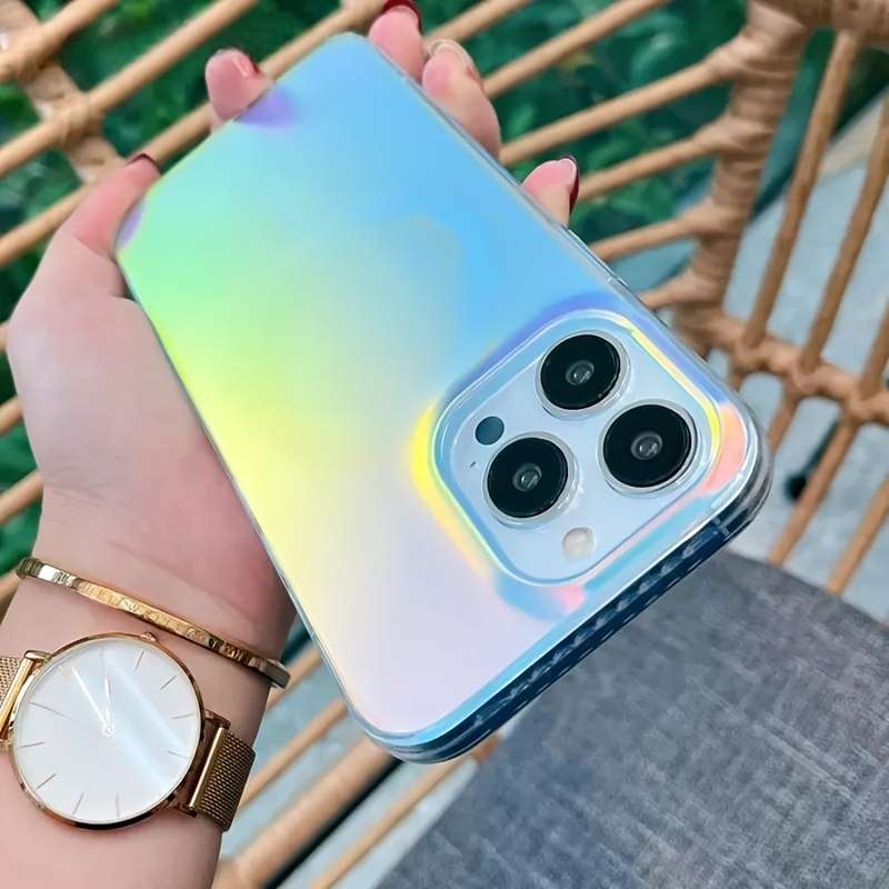 1Pc Mixed Color  For iPhone 14 Stylish Laser Matte Phone Case