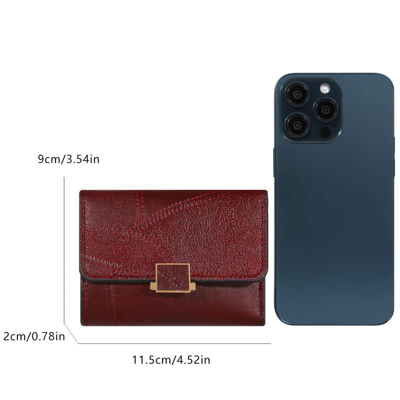 1pc Vintage Style Mini Wallets for Women5 Stylish Purses with Snap Closure Nylon Lining and Sl