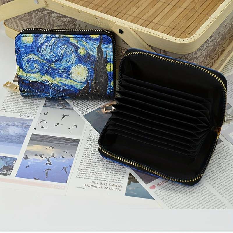1pc Vintage Chic Envelope WalletSpacious Multi-Compartment Card Holder with Zipper Closure Dura
