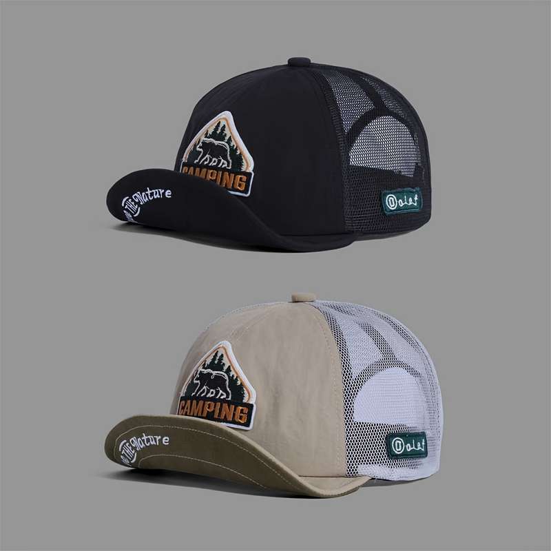 1pc Vintage American-Style Quick-Dry Baseball Cap Polyester Mesh Outdoor Camping Hat Lightweight