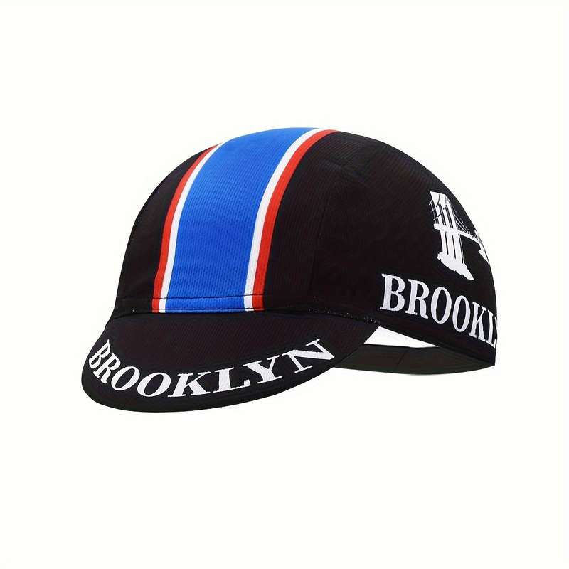 1pc Oscrolling Retro-Style Breathable Cycling Cap with UV Protection Colorful Striped Design Poly