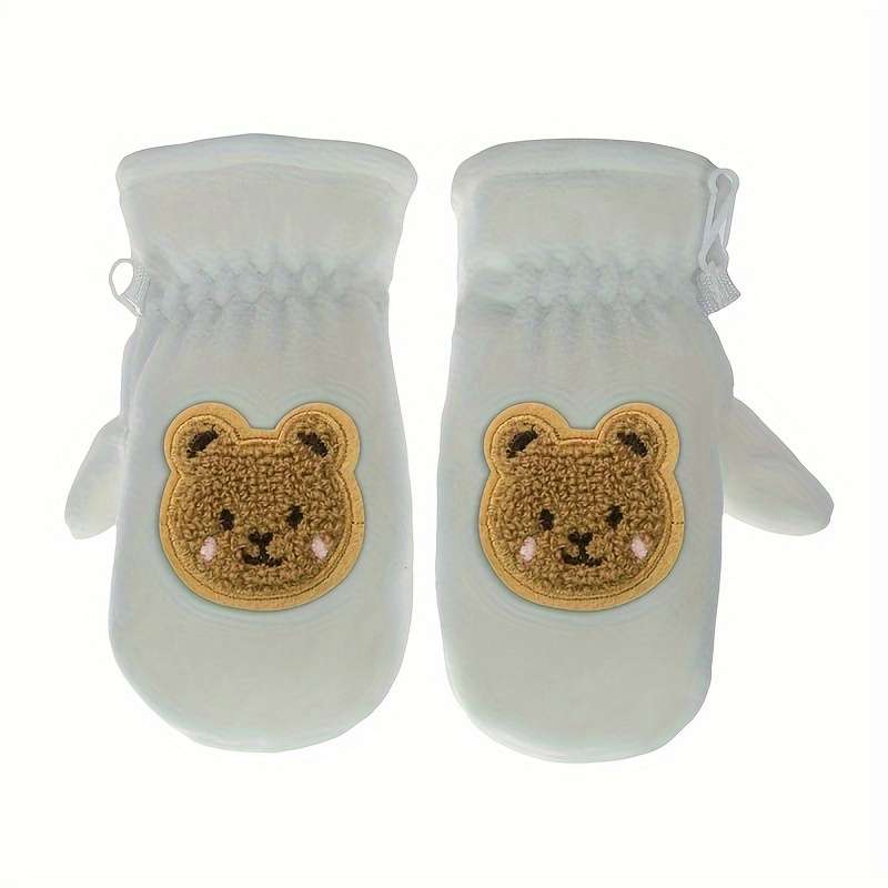 Winter Gloves Color White Size M  2 To 4 Years Old