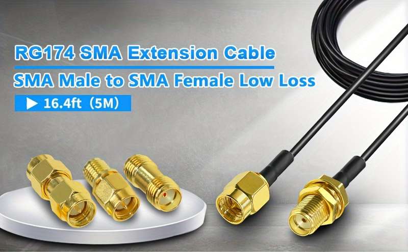 1pc Rg174 Sma Antenna Coaxial Cable Extension Jumper
