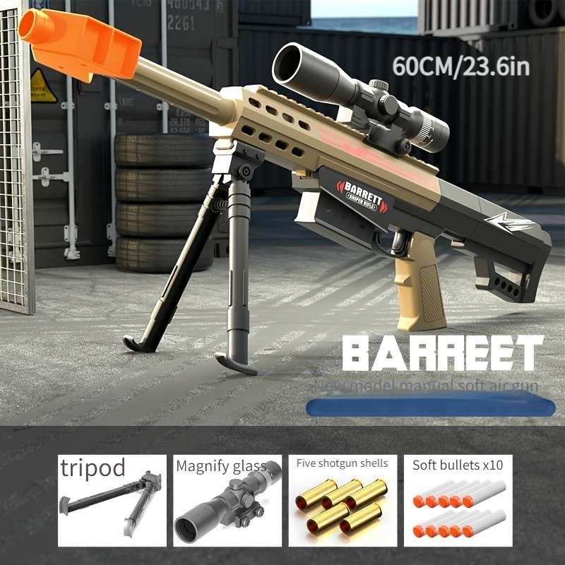 Toy Guns Color Large New Barrett   Gray Soft Air Gun