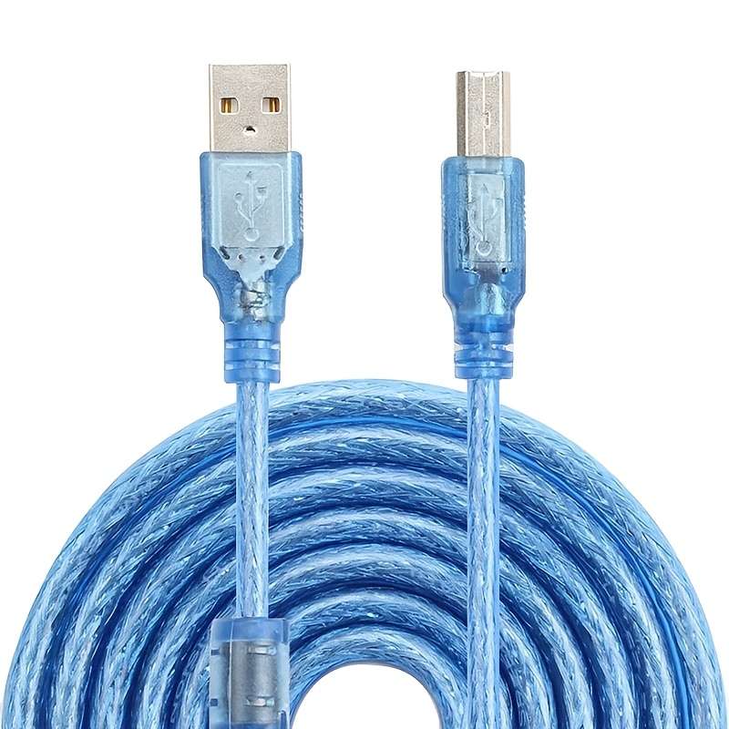 1pc Durable Blue USB Printer Cable 1.5m Length Type B Male to A Male Compatible with Canon Ep