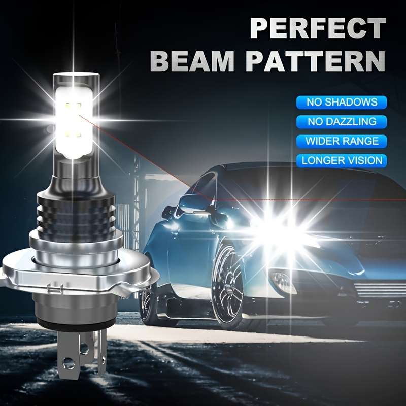 2pcs 9003 H4 HB2 LED Headlight Bulbs Kit 100W 70000LM Super Bright White Hi Lo Beam
