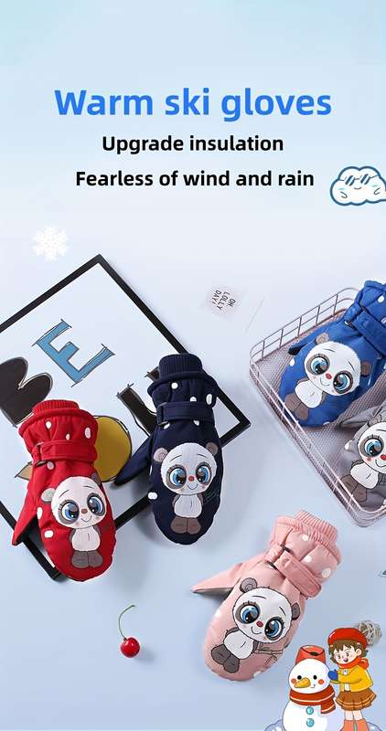 Winter Gloves Color Grey Size Size S  3 To 6 Years Old