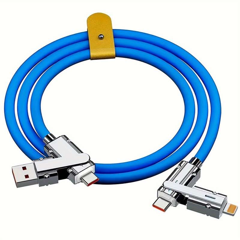 1pc 100cm 4in1 Data Cable USB to Lightning Cable for iPhone 14 13 12 11 USB C to Type C Cable F