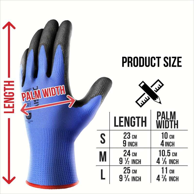 Work Gloves Color Red Size L
