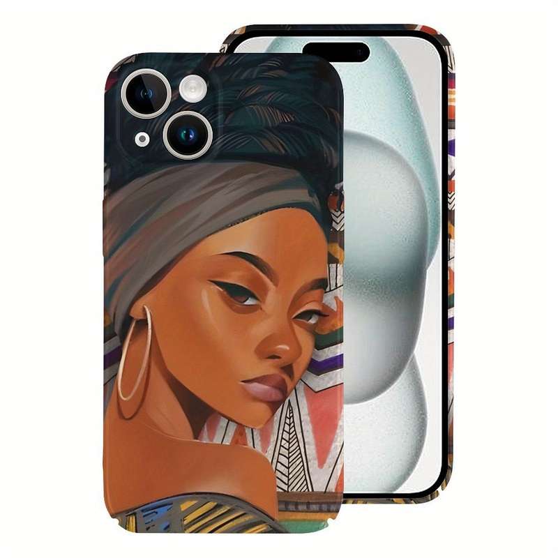 1Pc White For iPhone 15 Plus African Beauty Phone Case